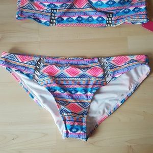 Xhilaration Swim - Tribal neon blue pink bikini bra top cheeky bottom Xhilaration Swim - Tribal neon blue pink bikini bra top cheeky bottom